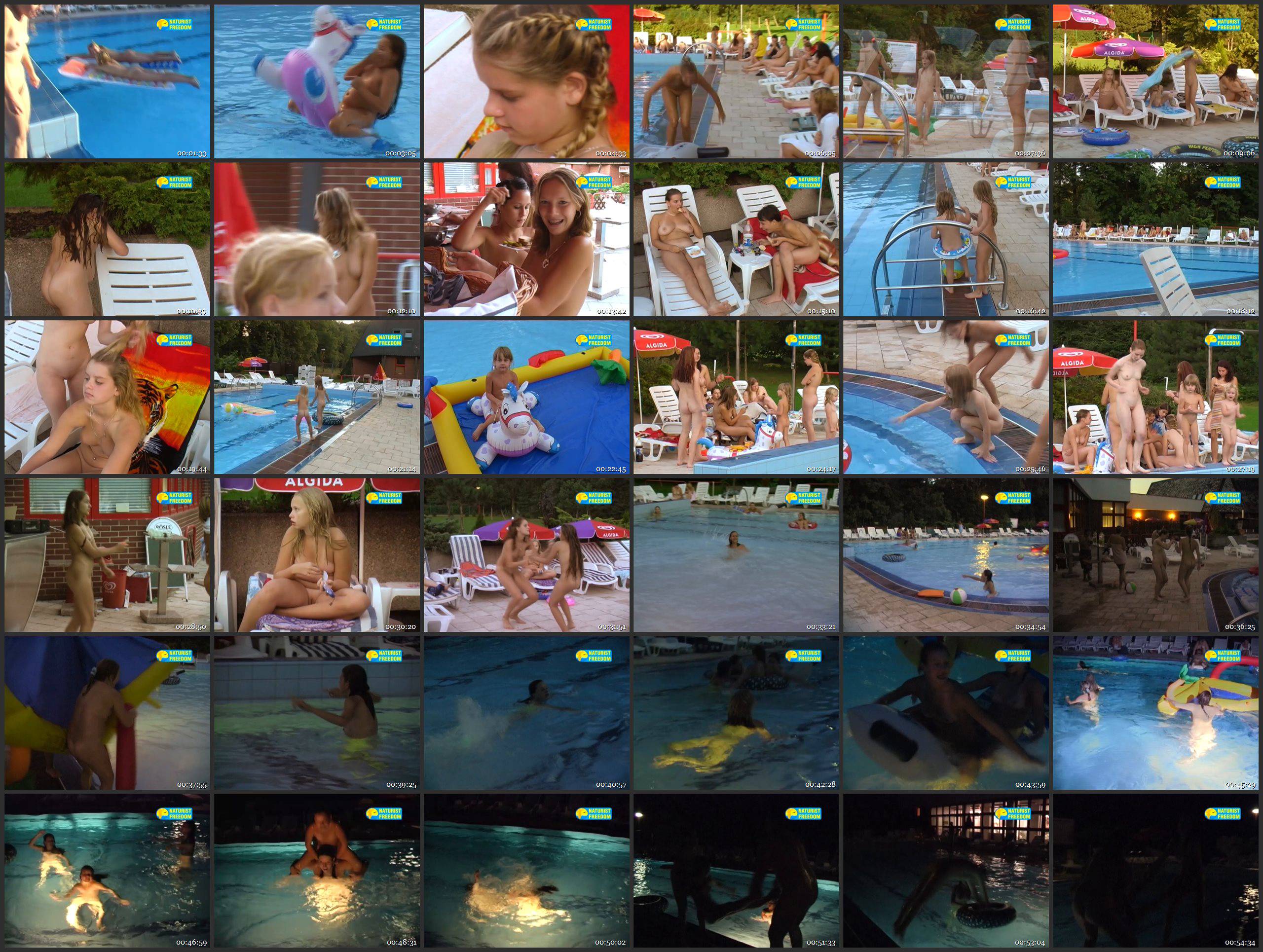 Naturist Freedom Videos-Night Swimming Pool - Thumbnails