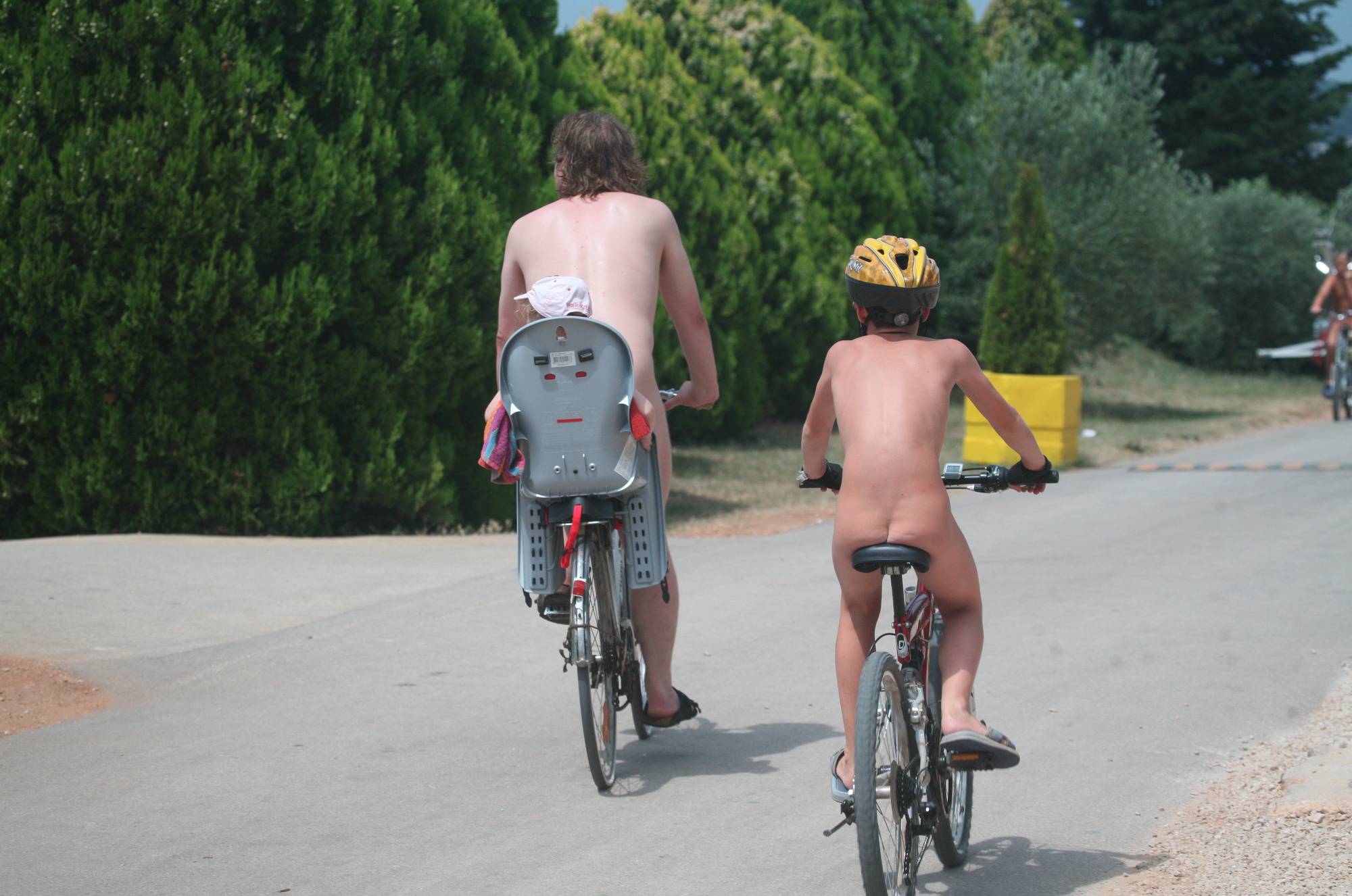 Purenudism-Naturist Kids Road Biking - 3