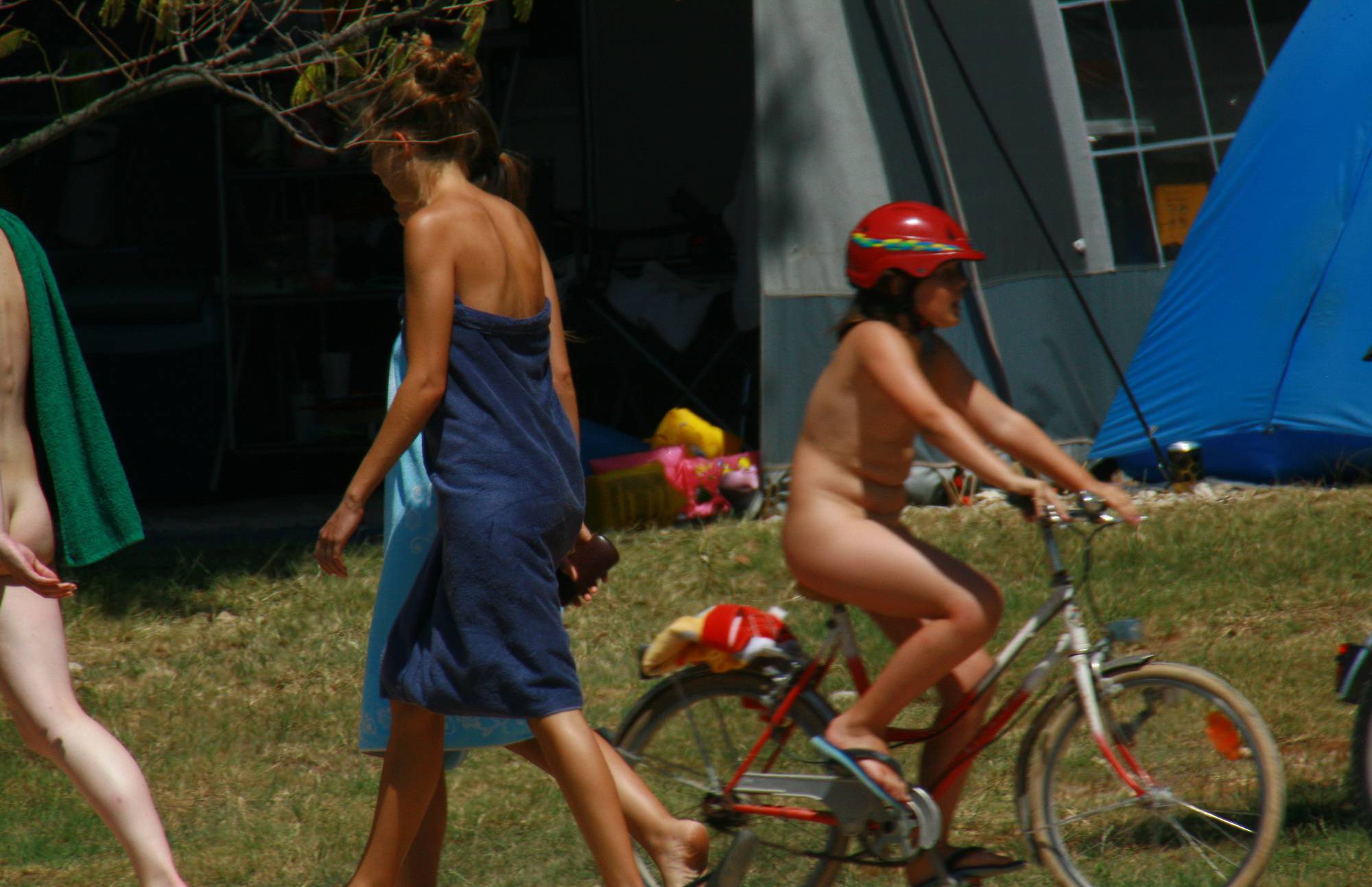 Nude Duet Walking and Bike - 2