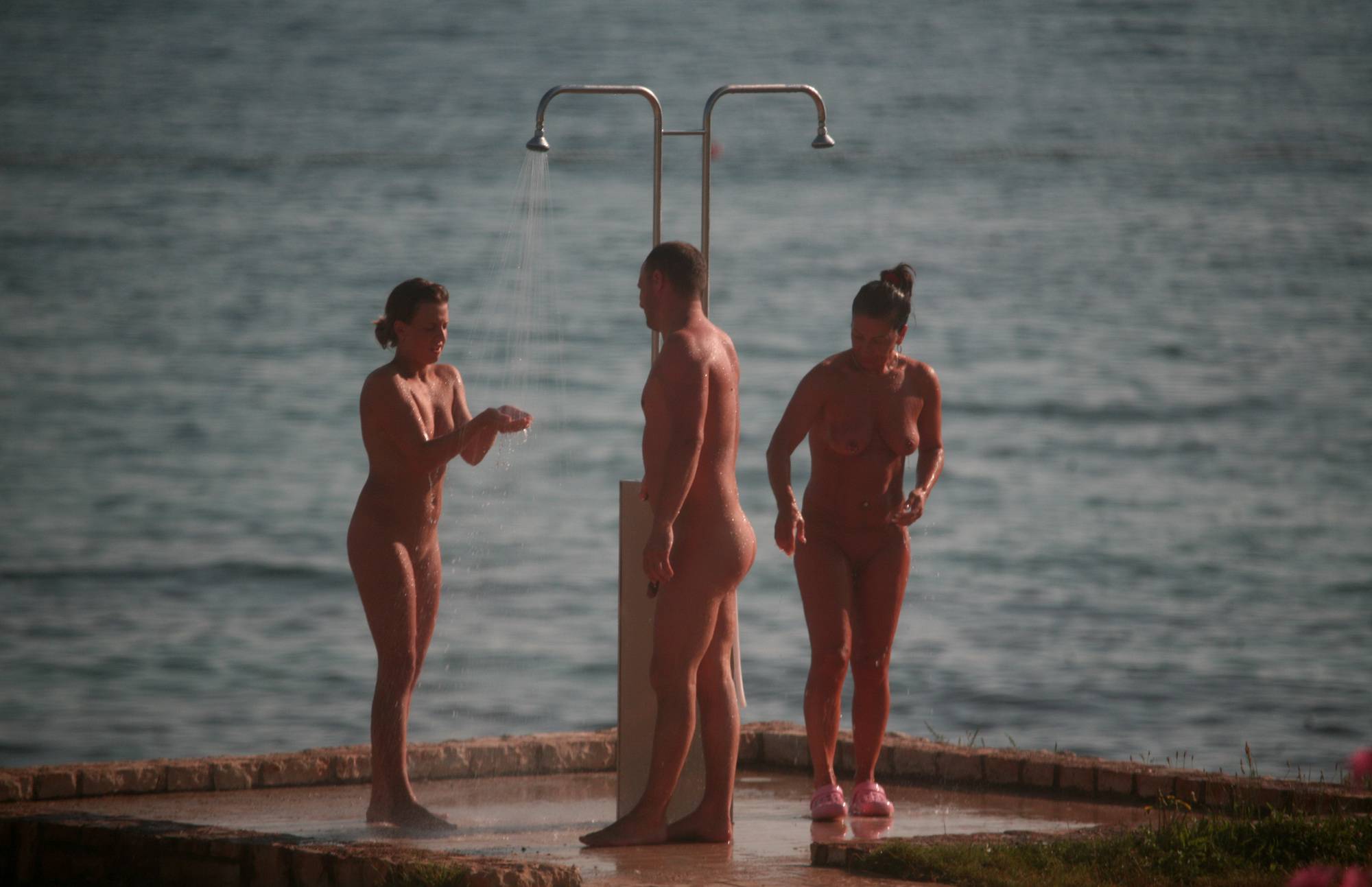 Pure Nudism Gallery-Naturist Shower at Dusk - 2